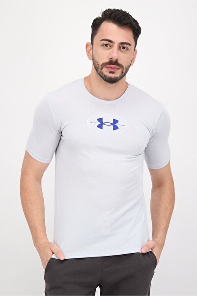 Under Armour تي شيرت رياضي رجالي للتدريب، أزرق فاتح