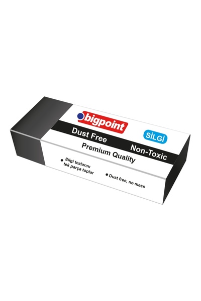 Bigpoint Γόμα χωρίς σκόνη Μαύρη - Μεγάλο Μέγεθος Κουτί 20 τεμαχίων