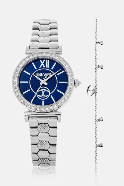 Just Cavalli Women JC1L273M0045 Stainless Steel Analog Watch 30mm With Bracelet, Silver