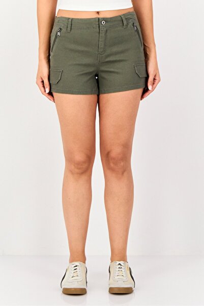 Forever 21 Women Plain Basic Shorts, Dark Olive