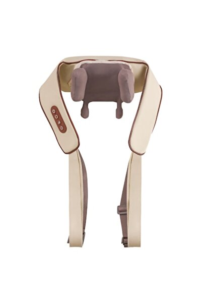 Deliny Aparat de masaj cervical cu role încălzite din silicon, Tip-C, 2000mAh, Bej