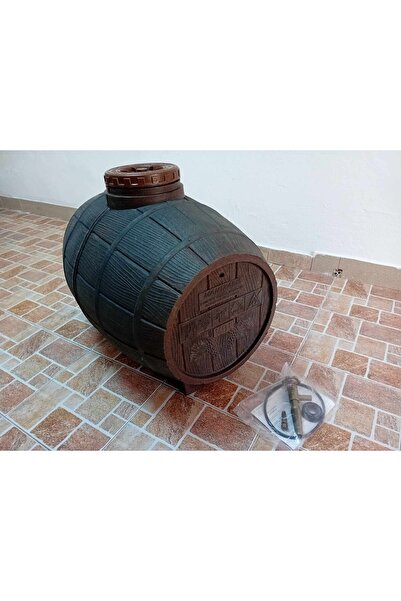Lumi LUXURY Butoi plastic alimentar, pentru vin, cu capac, 140 litri, maro, a...