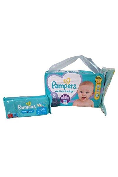 Pampers Active Baby Size 2 4-8kg 96pcs + Fresh Clean Wipes