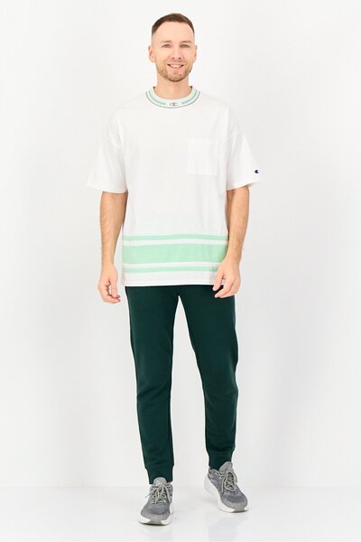 Champion Men Sportswear Fit Short Sleeve Embroidered Logo T-Shirt, White