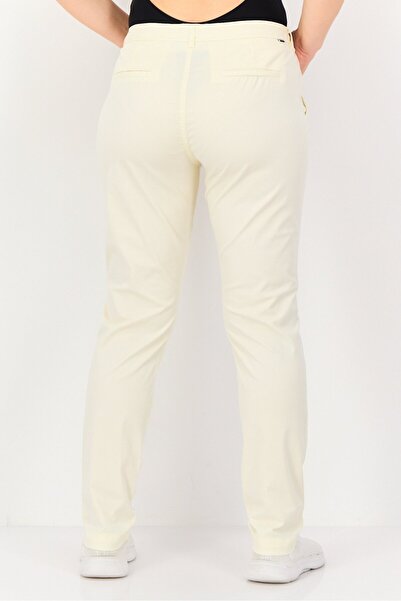 Reiko Women Regular Fit Solid Chino Pants, Cream