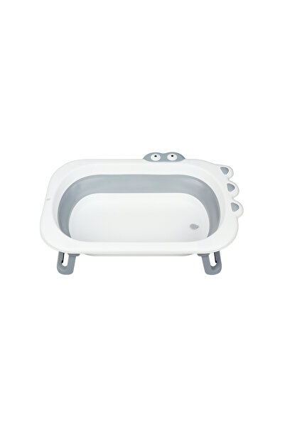 LITTLE ANGEL - حوض استحمام للأطفال بتصميم كرتوني قابل للطي - رمادي