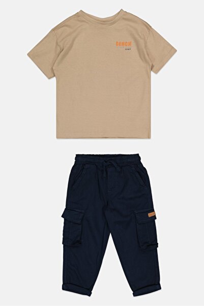 BENCH Kids Boy 2 Pieces Short Sleeve Top And Pants Set, Multicolor