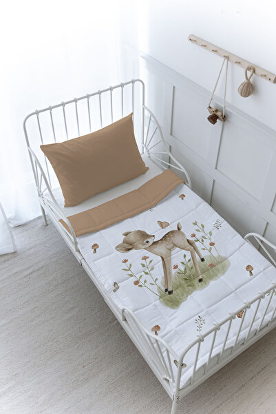 Tuğba Kuğu Organik Baskılı Bebek (100x150 Cm) Yorgan Seti - Iconic Serisi - K...