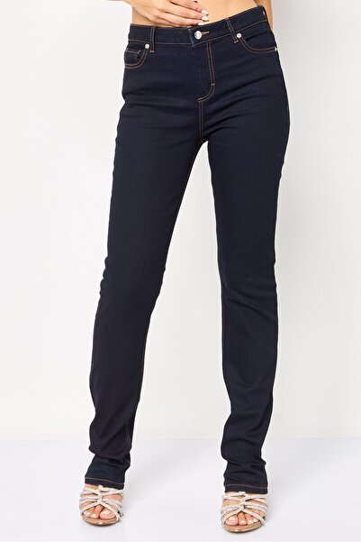 Lacoste بنطلون قصة ضيقة نسائي ضيق قابل للتمدد، أزرق داكن