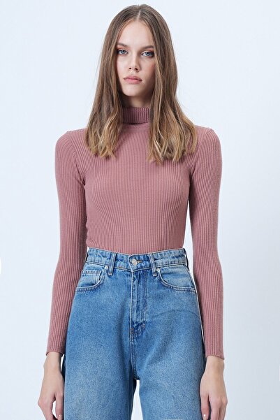 VAGGON Pulover tricotat cu mânecă lungă pentru femei Dusty Rose Vs01202