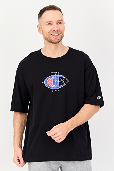 Champion Men Sportswear Fit Graphic Print Short Sleeve Outdoor T-Shirt, Black