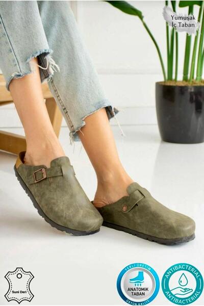 h.t. yıldız ayakkabı & terlik Berlin Unisex Mantar Tabanlı Önü Kapalı Tokalı ...