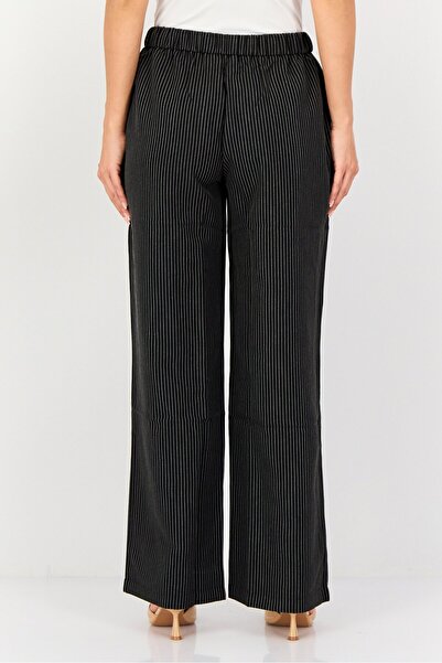 Brave Soul Women Regular Fit Drawstring Stripe Wide Leg Pants, Multicolor