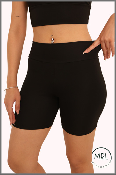 missmaral Women's Black High Waist Lycra Shaping Sports Shorts / Short Leggings Boxer – Comfortable and Stretchy