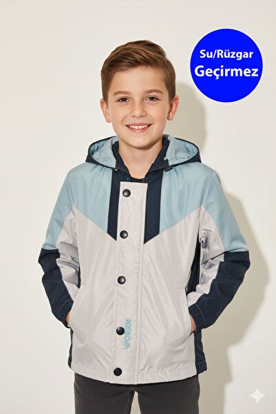 WORRN Haina de ploaie pentru băieți cu secțiuni cu broderie premium, rezisten...