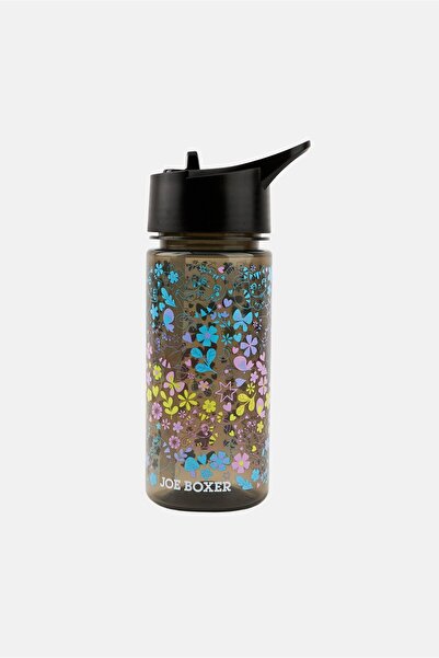 Joe Boxer Kids Girl Floral Print Water Bottle 350 ml, Black