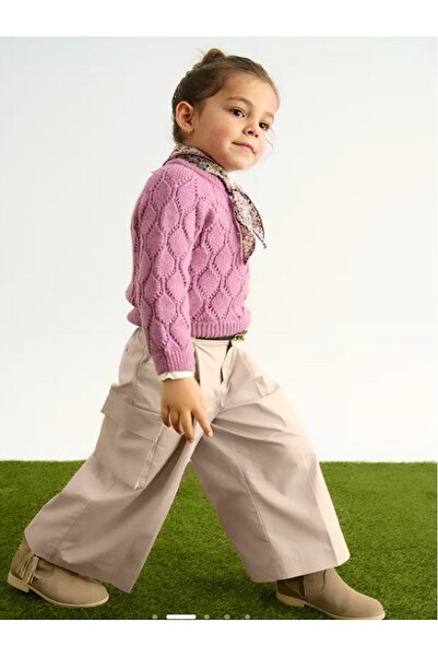 Abel & Lula Abel&Lula Kız Çocuk Kargo Pantolon - Krem