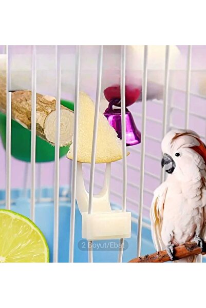 ÇEÇEN HOME 2 قطعة شوكة طعام للطيور الأليفة على شكل قفص، شوكة طعام للطيور