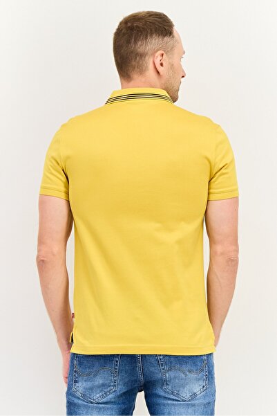Levi's Levis x Redloop Men Regular Fit Brand Logo Short Sleeve Polo Shirt, Mustard