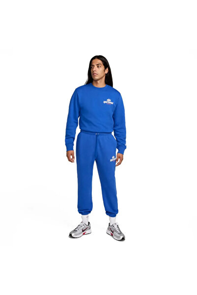 Nike HJ2185-480 NK CLUB BB CF PANT NSW Μπλε Ανδρικό Φούτερ ίσιο κομμένο σε κανονικό κόψιμο