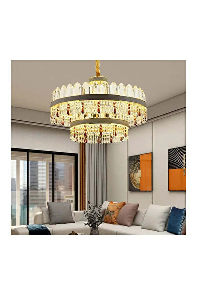 Alista Home LED Chandelier Pollux with Remote, 300 W, Diameter 75 cm, Gold, Crystal, Dimmable