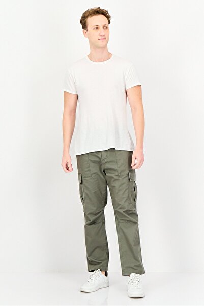 CELIO Men Regular Fit Solid Cargo Pants,Light Olive