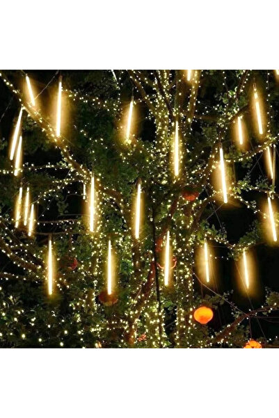 PORKY Instalatie luminoasa Craciun turturi LED, 3 m, 8 tuburi de 50 cm, pentru exterior, alb cald