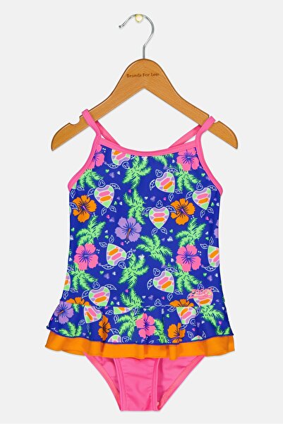 Zoggs ملابس سباحة من قطعة واحدة بطبعة كاملة للبنات الصغار، متعددة الألوان