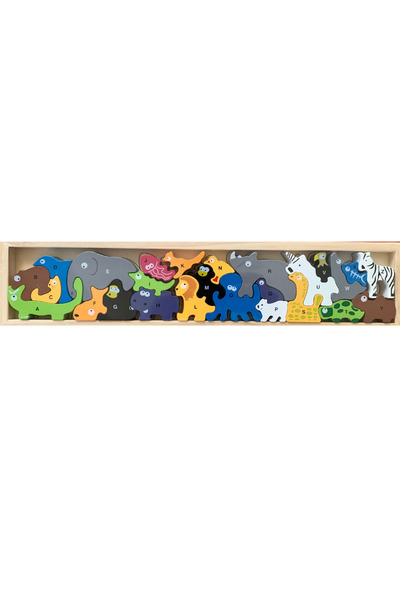 OEM Puzzle din lemn cu animale, 25 de piese, joc educativ pentru copii, 3+