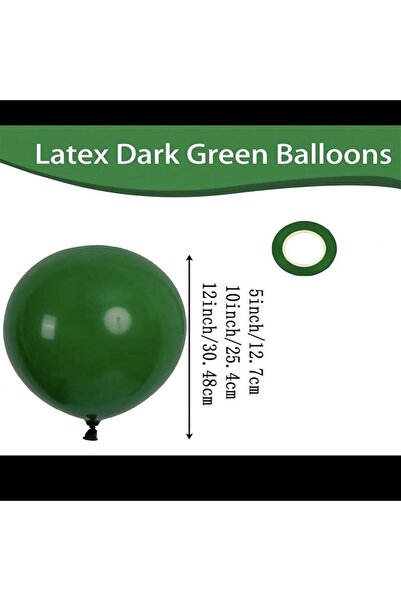 GENERAL Dark Green Latex Balloons, 12.7cm, 30 Pieces, for Parties and Events