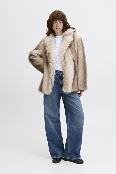 Jack & Jones Women's Faux Fur Spread Collar Jacket - Emmi