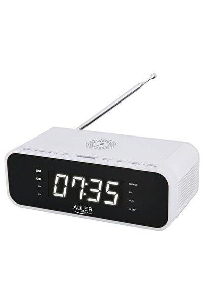 Other AD 1192 white Clock radio with wireless charger and FM