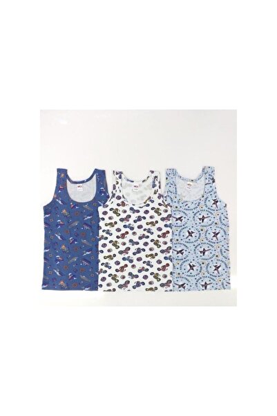 CUBBUX Boy's Cotton Anti-Sweat Comfortable Patterned Colorful Undershirt 3 Pieces