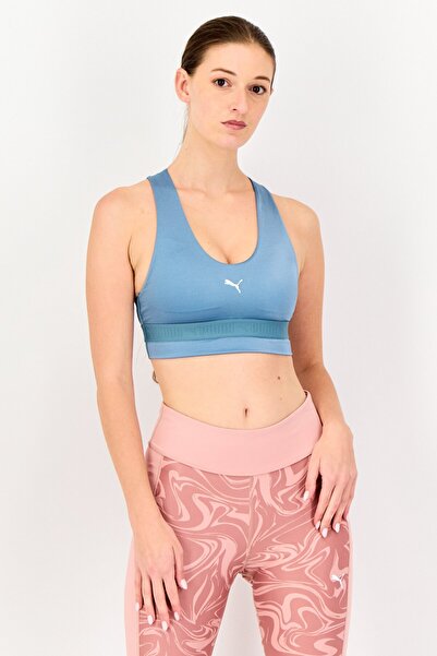 Puma Women Slightly Padded Training Sports Bra, Sage Blue