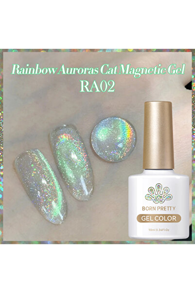 Born Pretty Rainbow Aurora Cat Magnetic Gel/Aurora Gökkuşağı Kedi Gözü Kalıcı...