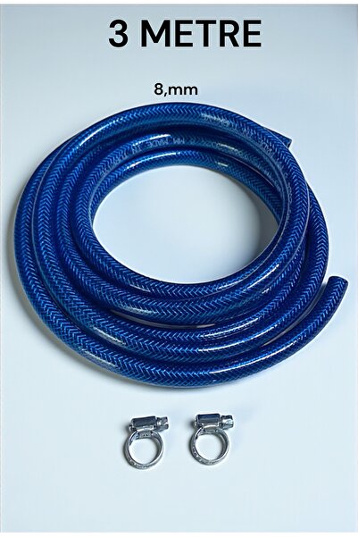 Orgaz 8mm tüp gaz hortumu kamp ocak ev ocak üç katlı gaz hortum 3 metre 2 kelepçe