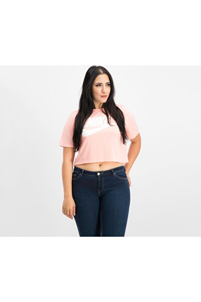 Nike Essential Cropped Top, Bleached Coral and Sail