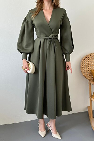 Elbee Fashion Woman Φόρεμα κατάδυσης με λεπτομέρεια ροζ χρώματος