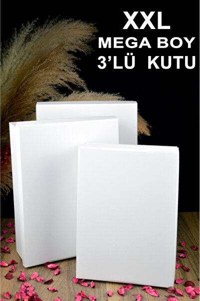 ADENZ Gelin Bohçası Çeyiz Kutusu 3'lü Set - Hediye Kutusu - 1. Sınıf Saten Ku...