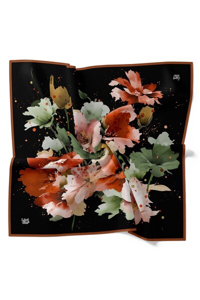 Levidor Φουλάρι με μοτίβο από λουλούδια με λαμπερό κρυστάλλινο φουλάρι