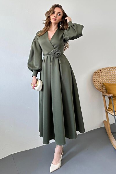 Elbee Fashion Woman Φόρεμα κατάδυσης με λεπτομέρεια ροζ χρώματος