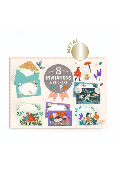 djeco Garden Friends Invitation Set, for Adult, Boy, Girl age 6 - 9, 9+