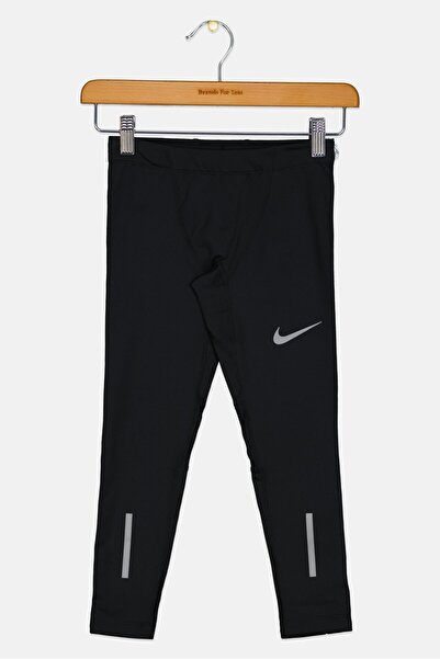 Nike بنطال ضيق للجري للأطفال الأولاد، أسود