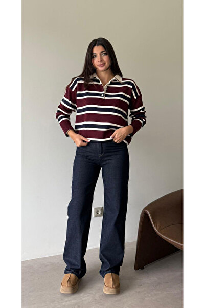 Mzr Collection PULOVER TRICOTAT CU DRESURI PENTRU FEMEI