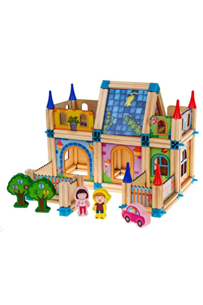 OEM Interactive wooden construction set with 128 pieces for children, Little Architect, 3+