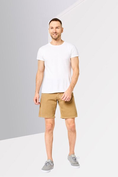 G-STAR RAW Men Washed Denim Shorts, Tan
