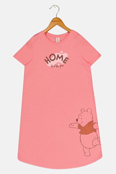 Zivame Kids Girl Graphic Print Short Sleeve Night Dress, Pink