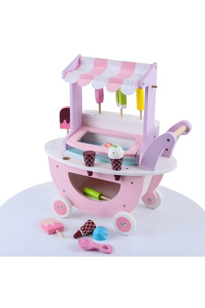 OEM Educational Toy, Ice Cream Cart Montessori, Multicolor Wood