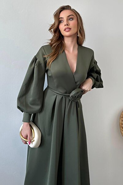 Elbee Fashion Woman Φόρεμα κατάδυσης με λεπτομέρεια ροζ χρώματος