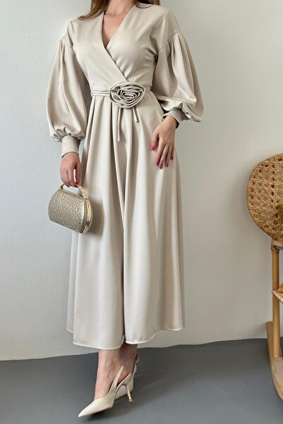 Elbee Fashion Woman Costum de scuba cu detaliu trandafir